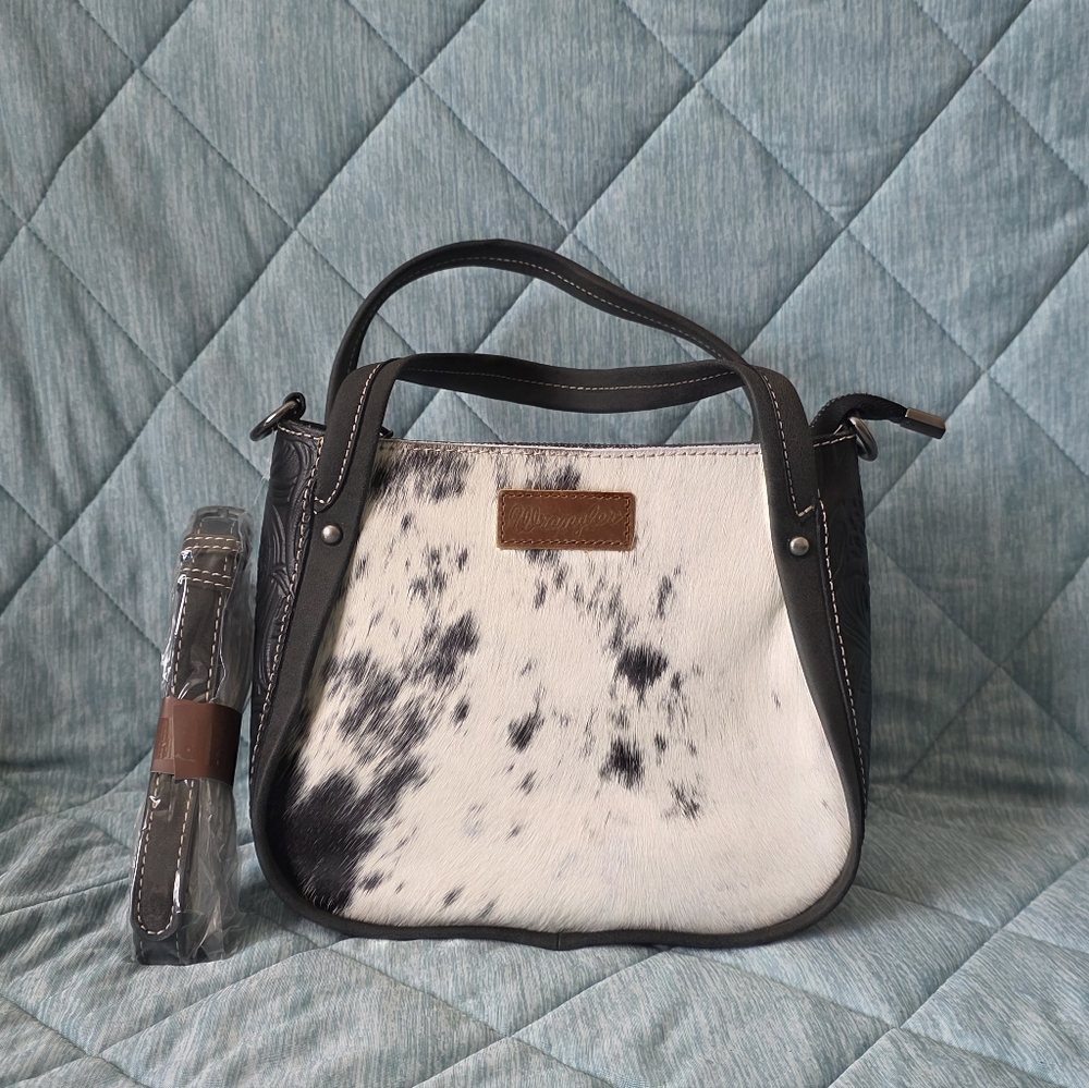 Wrangler Genuine Hair-On Cowhide Tote Bag